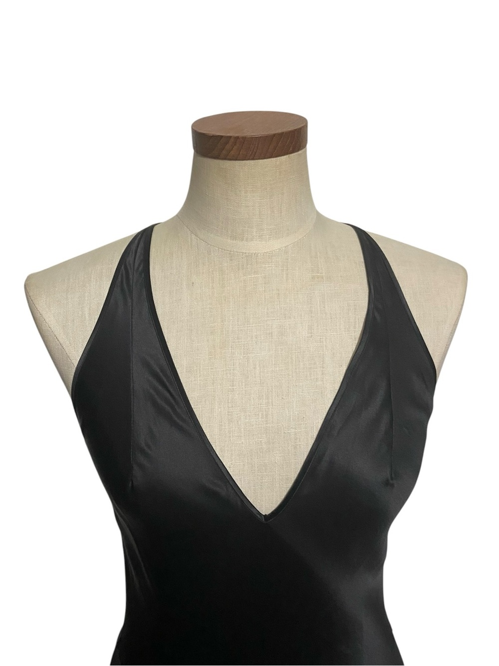Victoria’s Secret Black Archive Sheer Plunge Slip Dress Sz Small - Picture 2 of 15